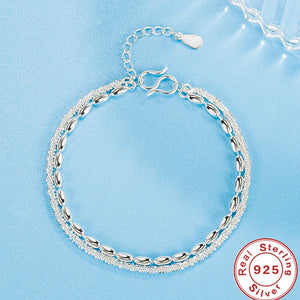 925 Silver Bracelet Gypsophila Rice Grain Wedding Jewelry