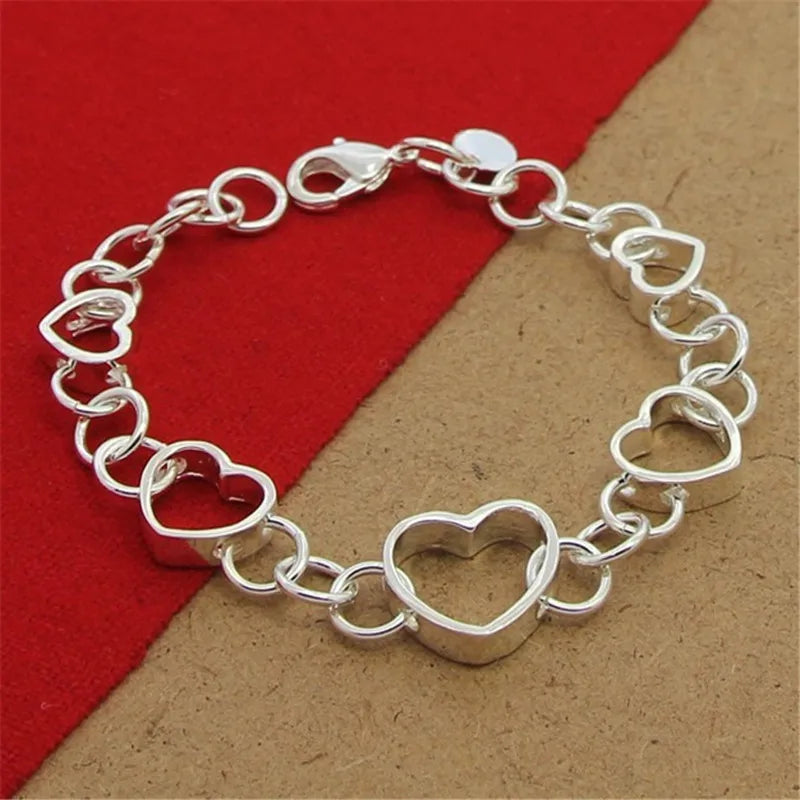 925 Sterling Silver Heart Bracelet