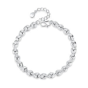 925 Silver Hollow Bracelet Women Engagement Charm Jewelry