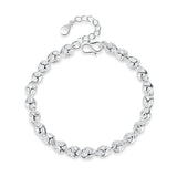 925 Silver Hollow Bracelet Women Engagement Charm Jewelry