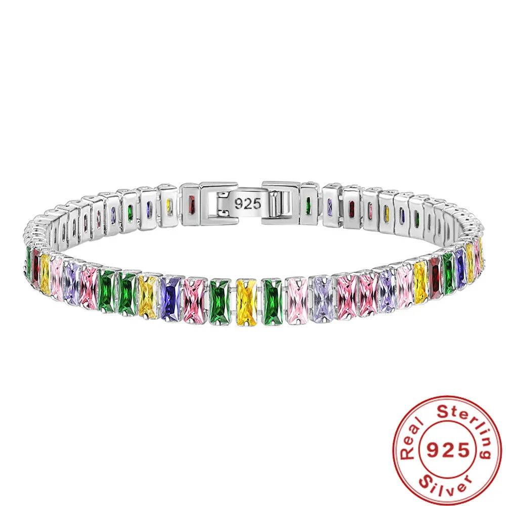 925 Silver Bracelet Light Zirconia Hand Jewelry Women Party Gift