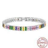 925 Silver Bracelet Light Zirconia Hand Jewelry Women Party Gift