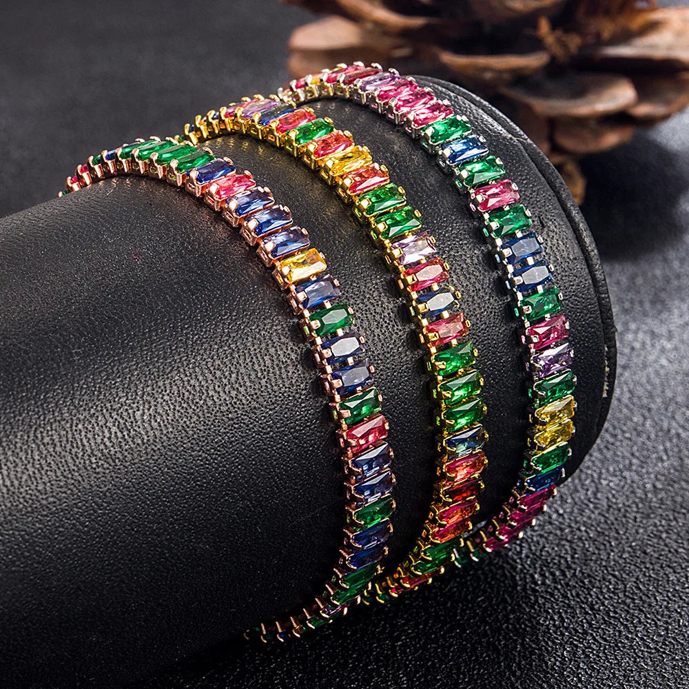 925 Silver Bracelet Light Zirconia Hand Jewelry Women Party Gift