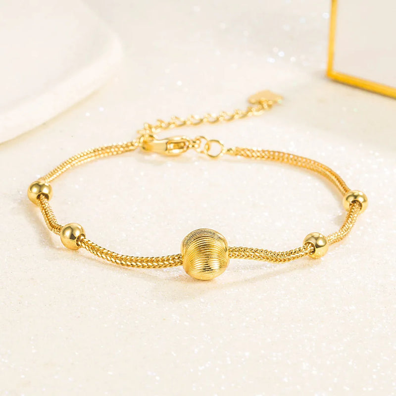 925 Silver Lucky Beads Snake Bone Bracelet Women Jewelry