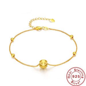 925 Silver Lucky Beads Snake Bone Bracelet Women Jewelry