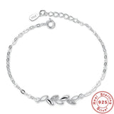 925 Silver Leaf Bracelet Wedding Engagement Party Gift