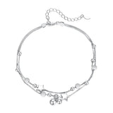 925 Silver Bracelet Double Layer Star Bells Hand Jewelry