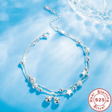 925 Silver Bracelet Double Layer Star Jewelry Woman Wedding Gift