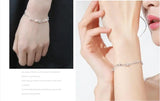925 Silver Bracelet Double Star Heart Shaped Hand Jewelry Woman Party Gift