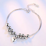 925 Silver Bracelet Double Star Heart Shaped Hand Jewelry Woman Party Gift