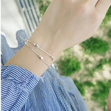 925 Silver Bracelet Square Sugar Ball Bead Bracelet Woman Wedding Jewelry