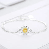 925 Silver Bracelet Sunflower Small Daisies Chrysanthemum
