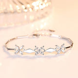 925 Silver Dolphin Amethyst Bracelet Women Charm Jewelry