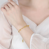 925 Silver Bracelet Small Frosted Beads Adjustable 18k