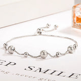 925 Silver Bracelet Small Frosted Beads Adjustable 18k