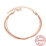 925 Silver Snake Bone Chain Bracelet Bridal Wedding Jewelry