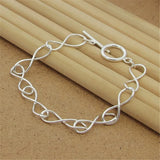 925 Silver Bracelet Twist Figure 8 Shape Men Women Jewelry Gift