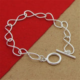 925 Silver Bracelet Twist Figure 8 Shape Men Women Jewelry Gift