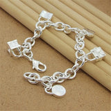 925 Silver Bracelet w/ Lock Pendant for Men & Women
