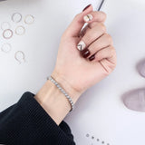 925 Silver Zircon Chain Bracelet Wedding Jewelry