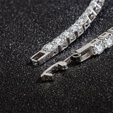 925 Silver Zircon Chain Bracelet Wedding Jewelry