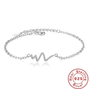 925 Silver Zircon Bracelet Women Engagement Charm Jewelry