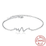 925 Silver Zircon Bracelet Women Engagement Charm Jewelry