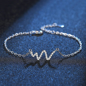 925 Silver Zircon Bracelet Women Engagement Charm Jewelry