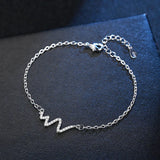 925 Silver Zircon Bracelet Women Engagement Charm Jewelry