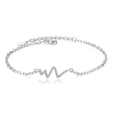 925 Silver Zircon Bracelet Women Engagement Charm Jewelry
