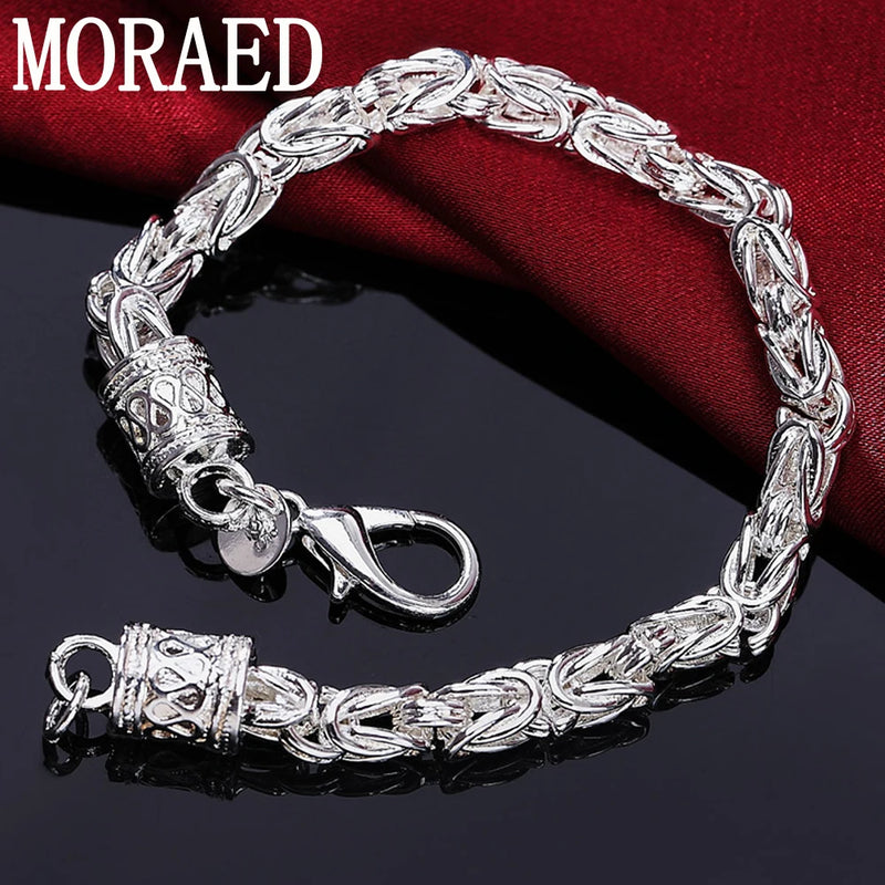925 Silver Dragon Head Chain Bracelet for Woman Men