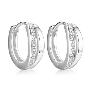 925 Silver & 18k Zircon Woven Charm Earrings
