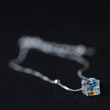 925 Silver Crystal Tassel Anklet for Women Charm Gift