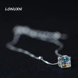 925 Silver Crystal Tassel Anklet for Women Charm Gift
