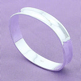 925 Silver Square Round Cuff Bracelet for Women