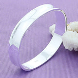 925 Silver Square Round Cuff Bracelet for Women