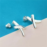 925 Sterling Silver Five-Leaf Flower Earrings For Women