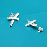 925 Sterling Silver Five-Leaf Flower Earrings For Women