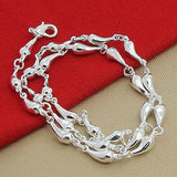 925 Silver Water Drop Chain Necklace for Women