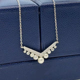 925 Silver Zircon Pearl Cross Necklace for Women