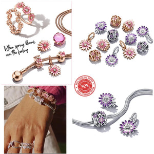 925 Silver Garden Spring Charm Pendant for Bracelet Necklace Jewelry