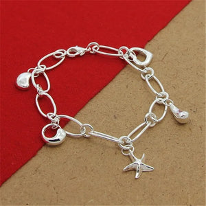 925 Silver Hand Clip Pendant Bracelets for Women