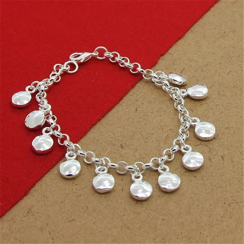 925 Sterling Silver Hand Pendant Bracelet for Women's Party.