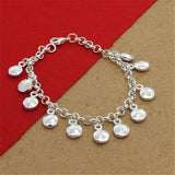 925 Sterling Silver Hand Pendant Bracelet for Women's Party.