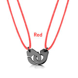 925 Silver Handcuff Les Menottes Pendant Necklace with Rope for Men Women