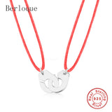 925 Silver Handcuff Les Menottes Pendant Necklace with Rope for Men Women