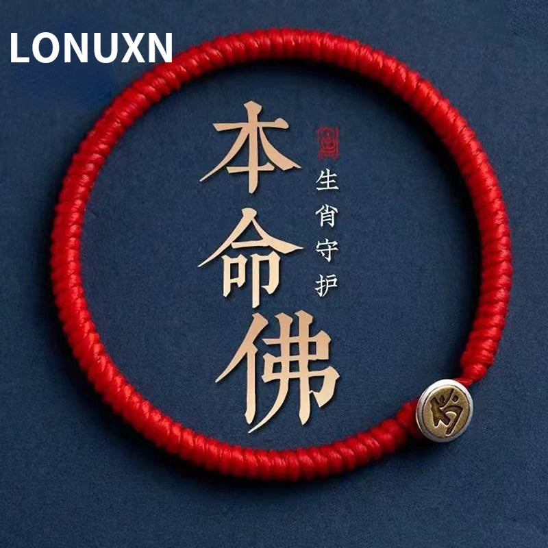 925 Sterling Silver Zodiac Red String Bracelet Lucky Red Rope Women Men