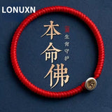 925 Sterling Silver Zodiac Red String Bracelet Lucky Red Rope Women Men