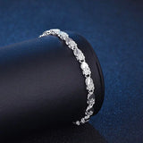925 Silver Heart Bracelet Ladies Holiday Wedding Jewelry