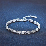925 Silver Heart Bracelet Ladies Holiday Wedding Jewelry